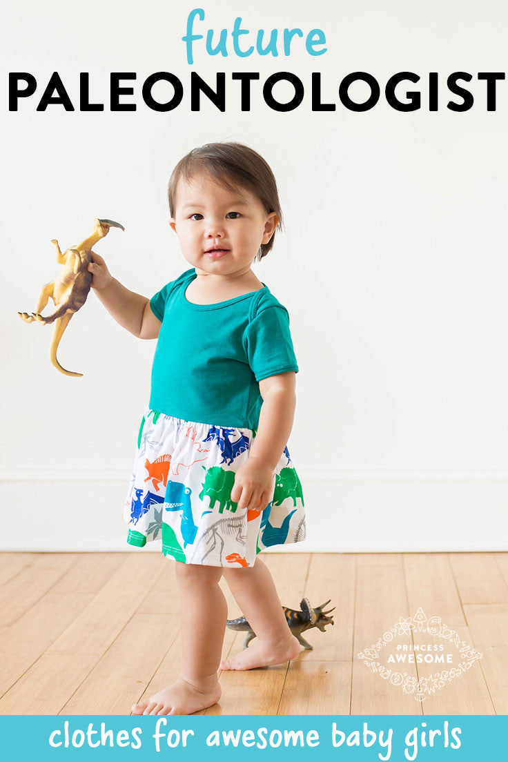 "Mesozoic Mischief" Dinosaurs Snapsuit Dress