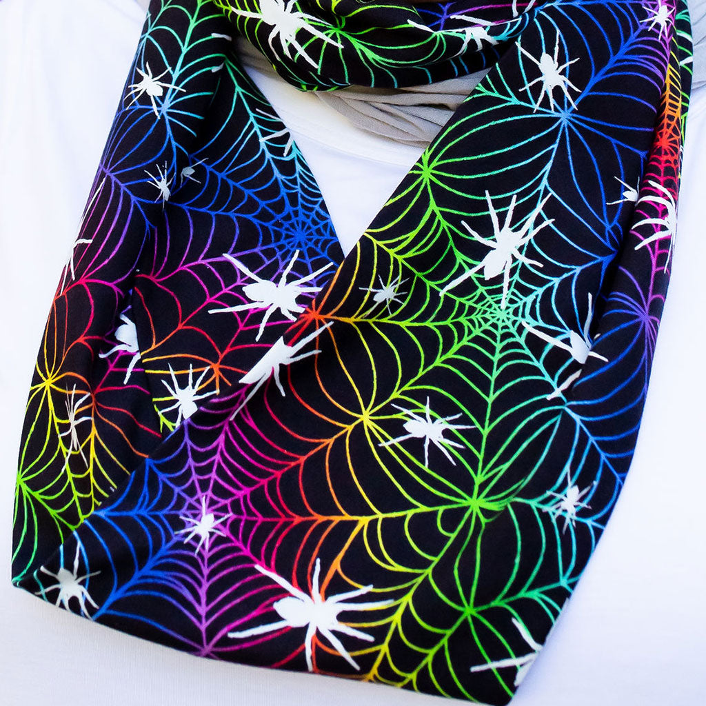 "Web Design" Rainbow Spider Infinity Scarf