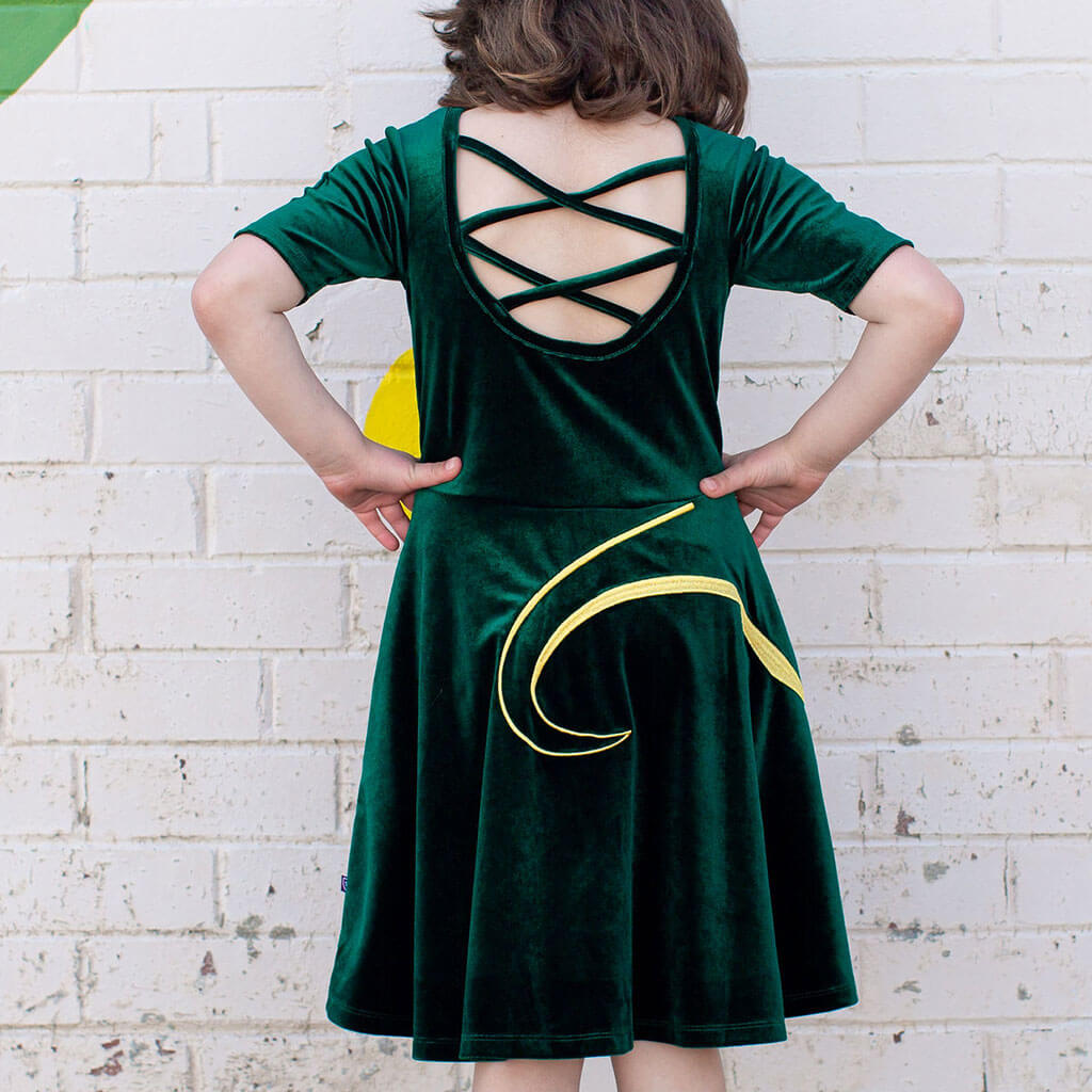 Tyrannosaurus Rex Ballerina Style Short Sleeve Dress with Pockets