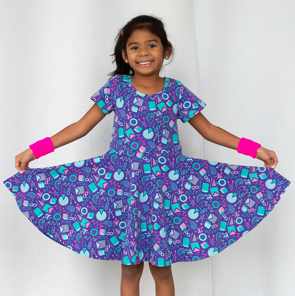 "Saved by the Pi" Totally 80s Math Super Twirler Dress with Pockets