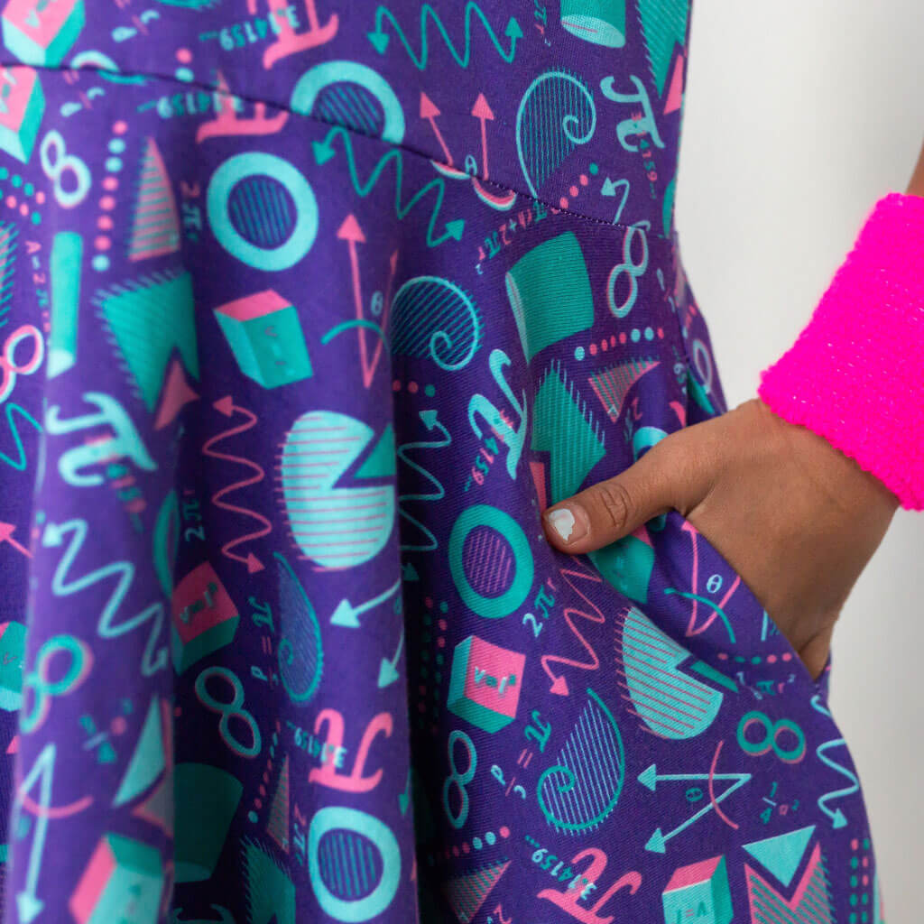 "Saved by the Pi" Totally 80s Math Super Twirler Dress with Pockets