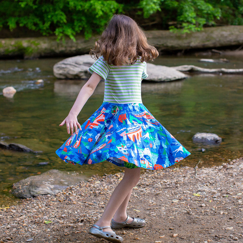 princess awesome train dress Trains Busy Dress with Pockets 4T