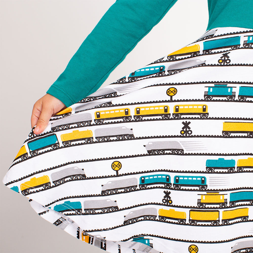 princess awesome train dress All Aboard for Adventure" Trains Short Sleeve Super Twirler Play Dres