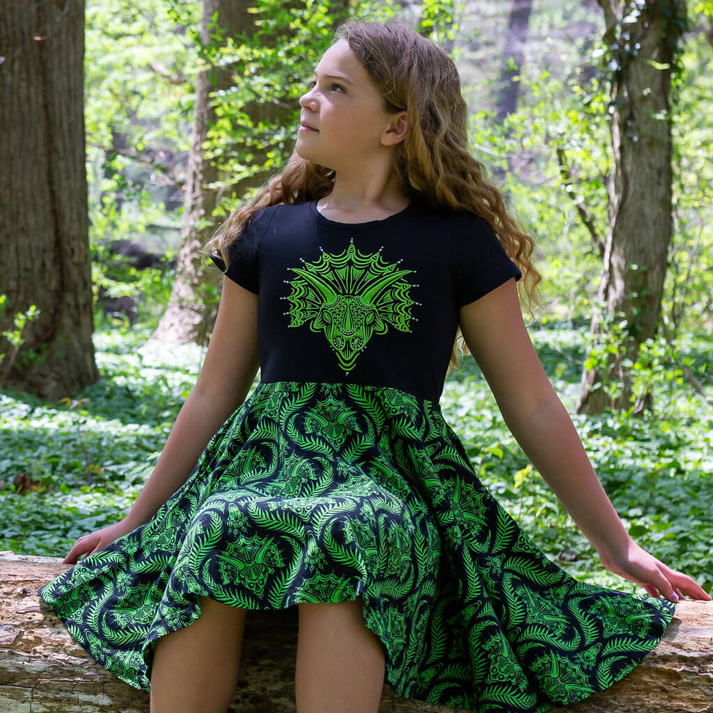 &quot;Frill Ride&quot; Triceratops Super Twirler Dress with Pockets