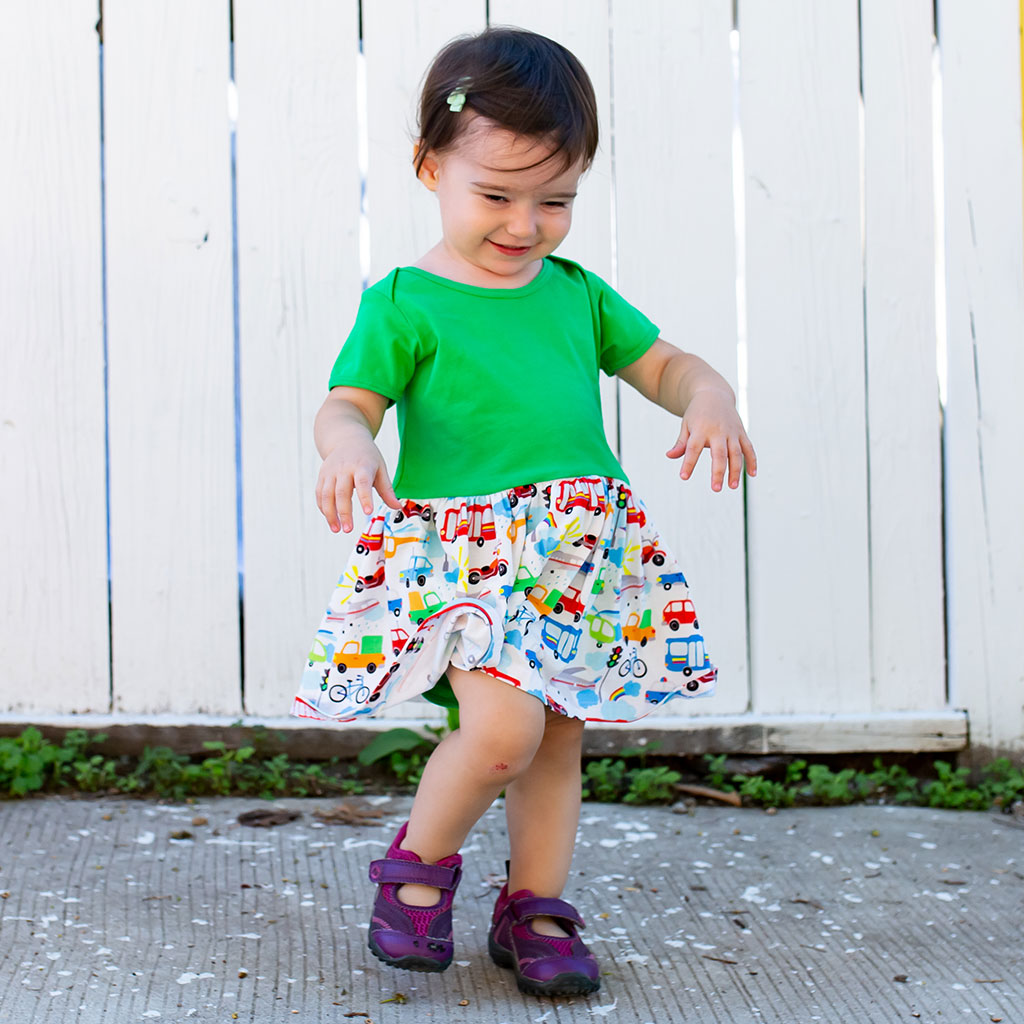 Busy Vehicles Infant Snapsuit Dress