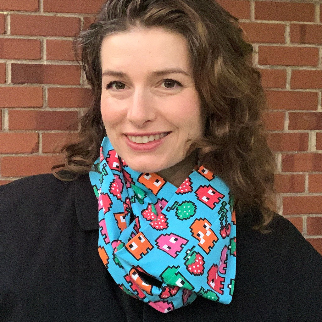 "Arcade Snacks" Video Game Ghosts Infinity Scarf