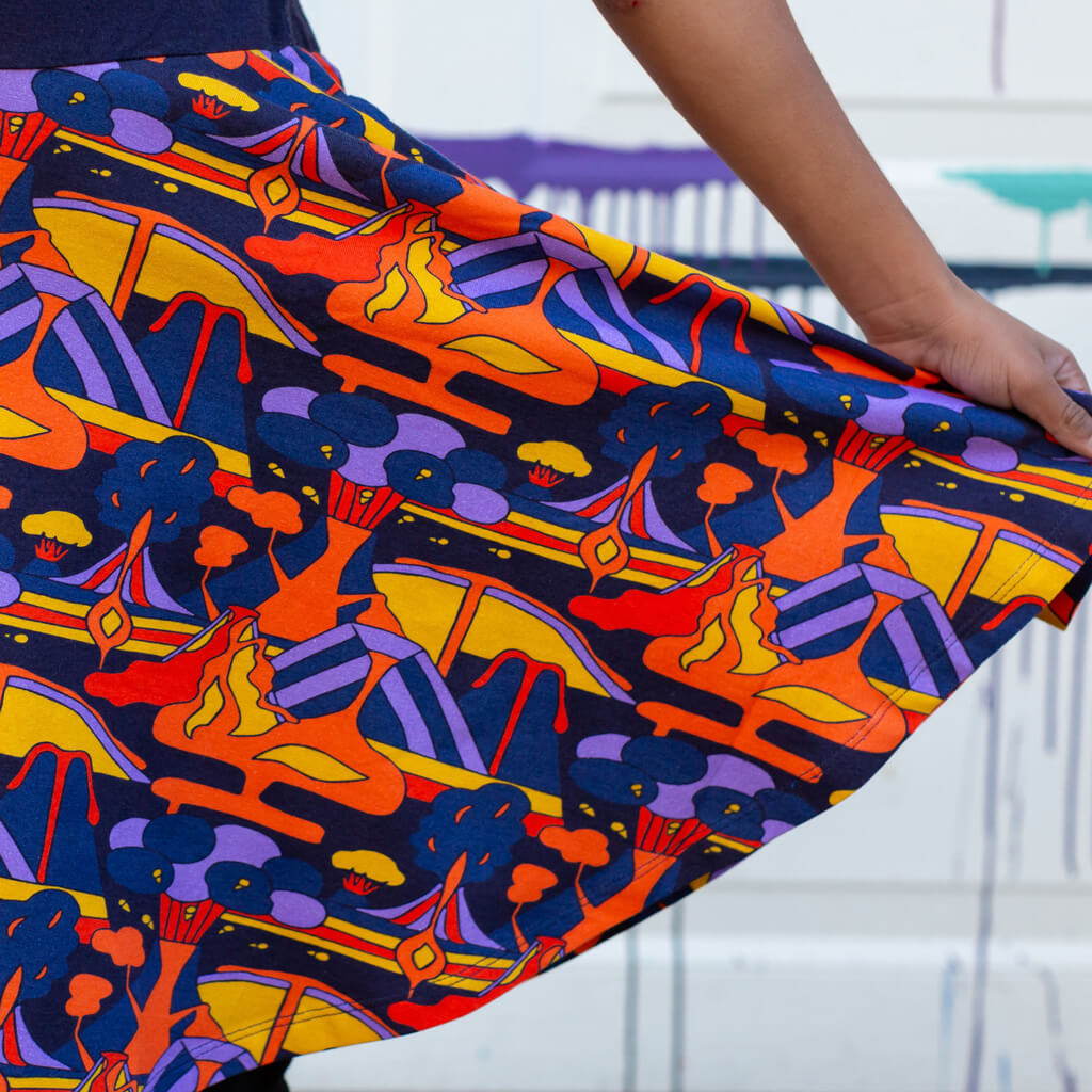 Volcanoes Super Twirler Dress with Pockets